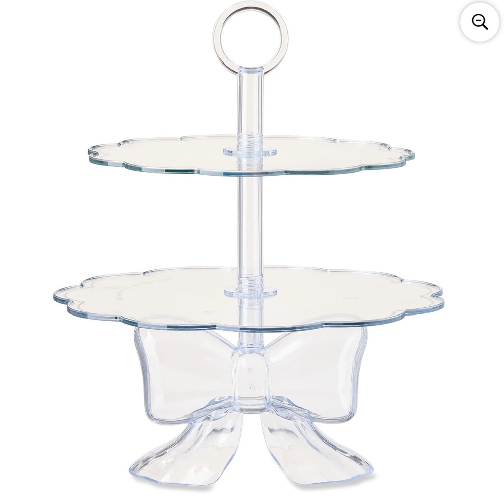 New! Tiered Treat Stand with Bow, Clear, 11", by Way To Celebrate